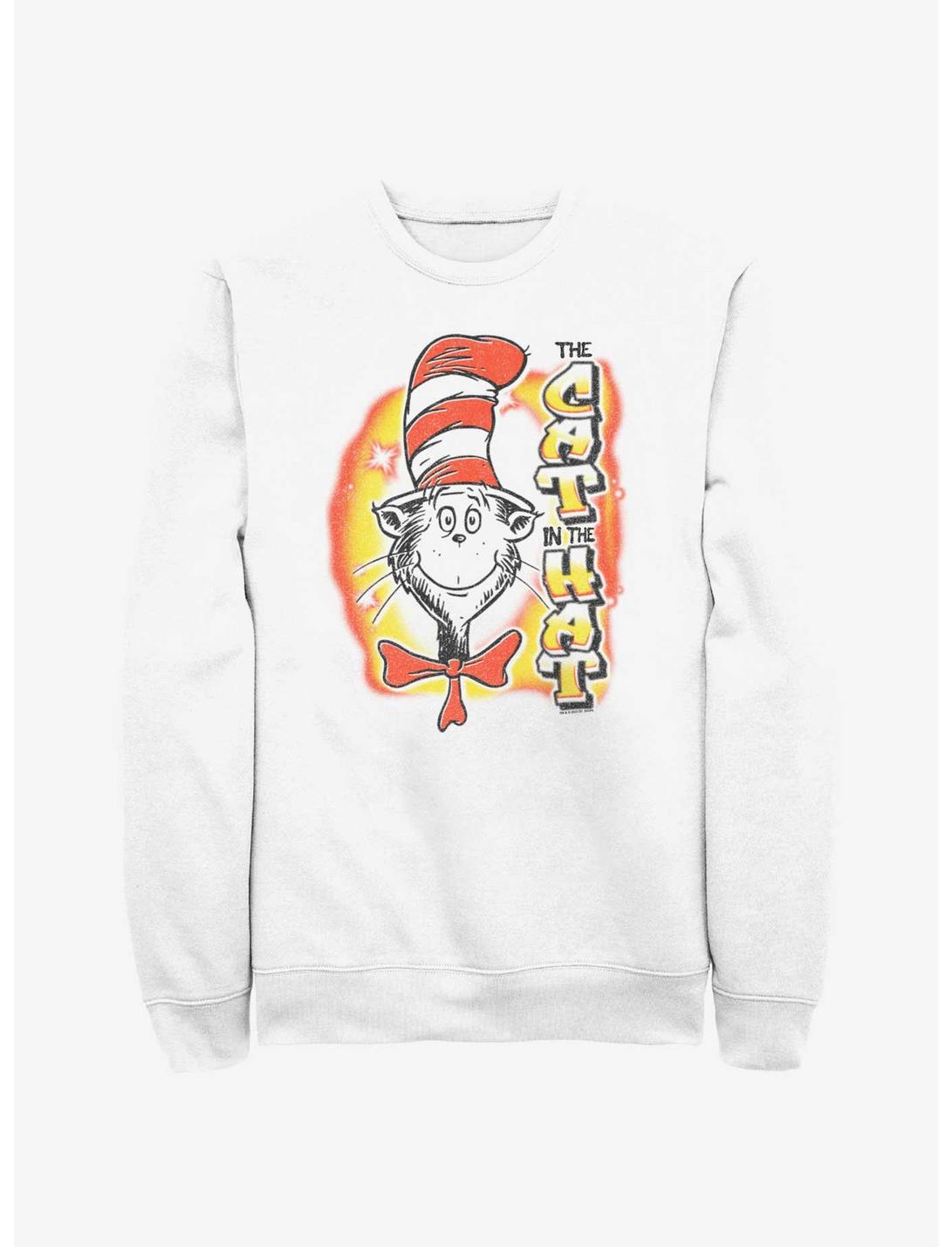 Dr. Seuss's Cat In The Hat Spray Graffiti Sweatshirt, WHITE, hi-res