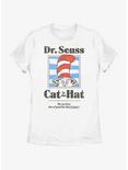 Dr. Seuss's Cat In The Hat Striped Portrait Womens T-Shirt, WHITE, hi-res