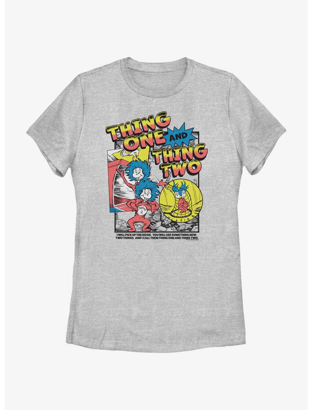 Dr. Seuss's Cat In The Hat Thing One And Thing Two Comic Art Womens T-Shirt, ATH HTR, hi-res