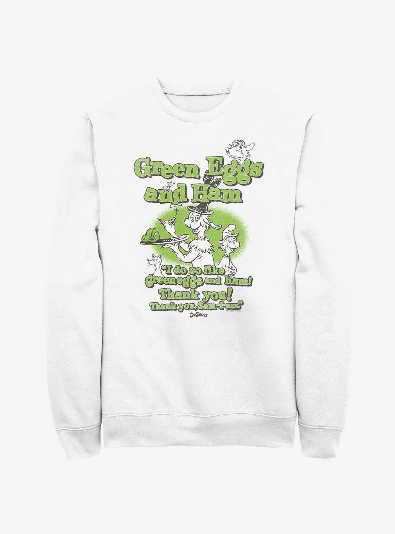 Dr. Seuss's Green Eggs & Ham Thank You Sam Sweatshirt, WHITE, hi-res