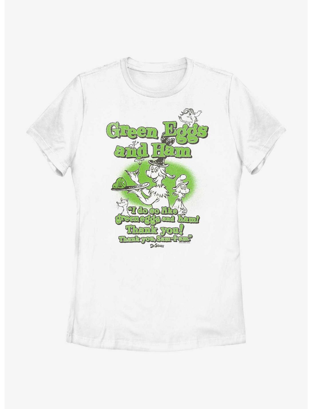 Dr. Seuss's Green Eggs & Ham Thank You Sam Womens T-Shirt, WHITE, hi-res