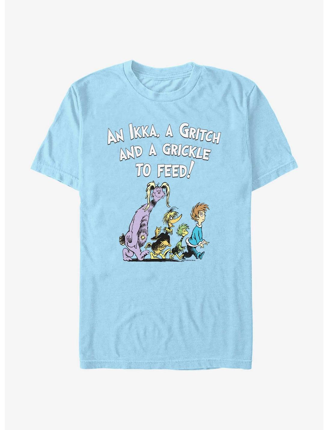 Dr. Seuss's The Bippolo Seed & Other Lost Stories Ikka Gritch Grickle To Feed T-Shirt, LT BLUE, hi-res