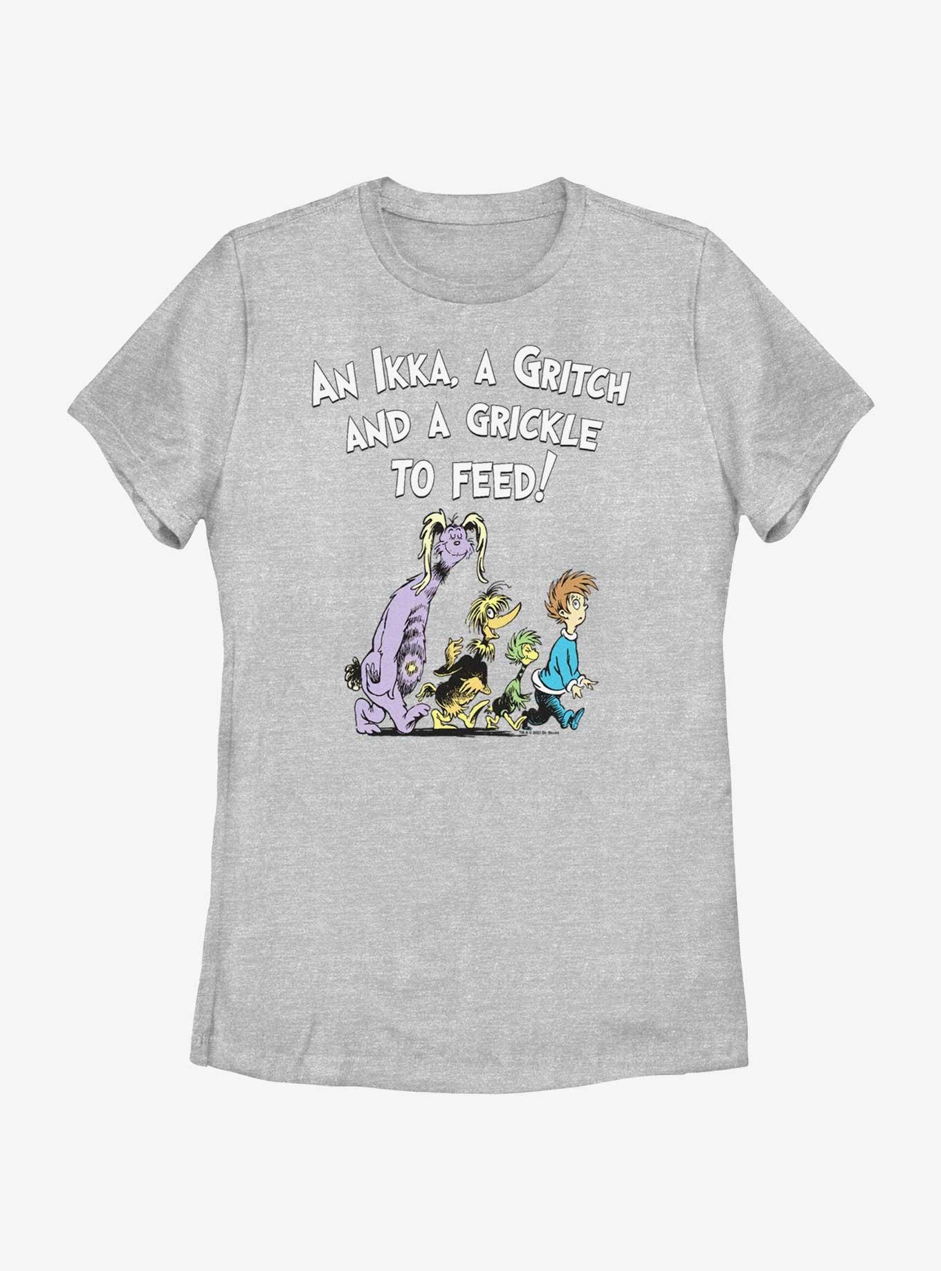 Dr. Seuss's The Bippolo Seed & Other Lost Stories Ikka Gritch Grickle To Feed Womens T-Shirt, ATH HTR, hi-res