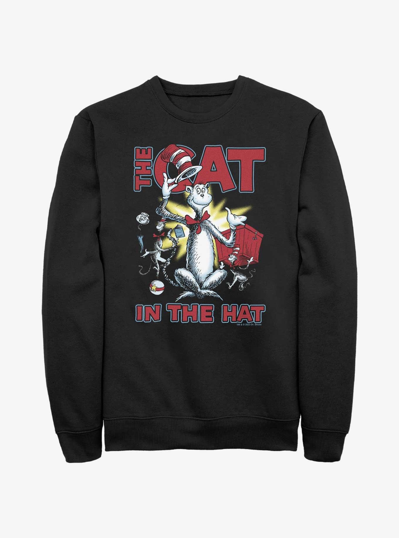 Dr. Seuss's Cat In The Hat Splash Art Sweatshirt, BLACK, hi-res