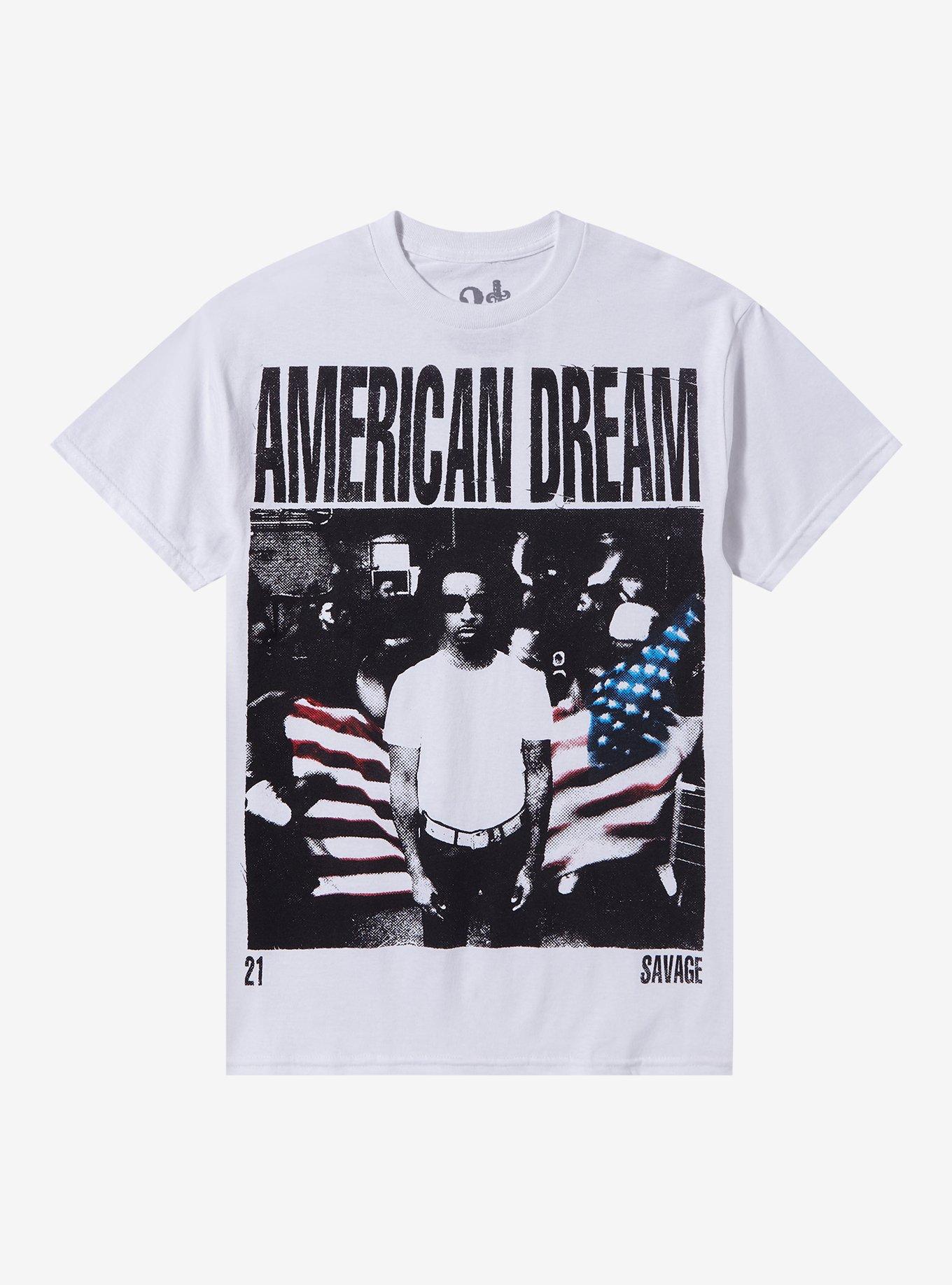 21 Savage American Dream Flag Portrait T-Shirt, , hi-res