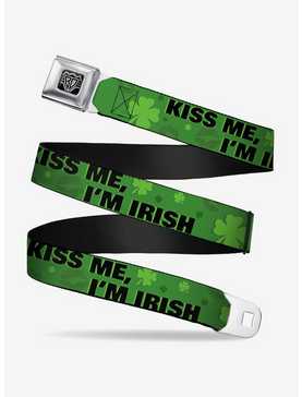 Kiss Me I'm Irish Clovers Kisses Seatbelt Buckle Belt, , hi-res
