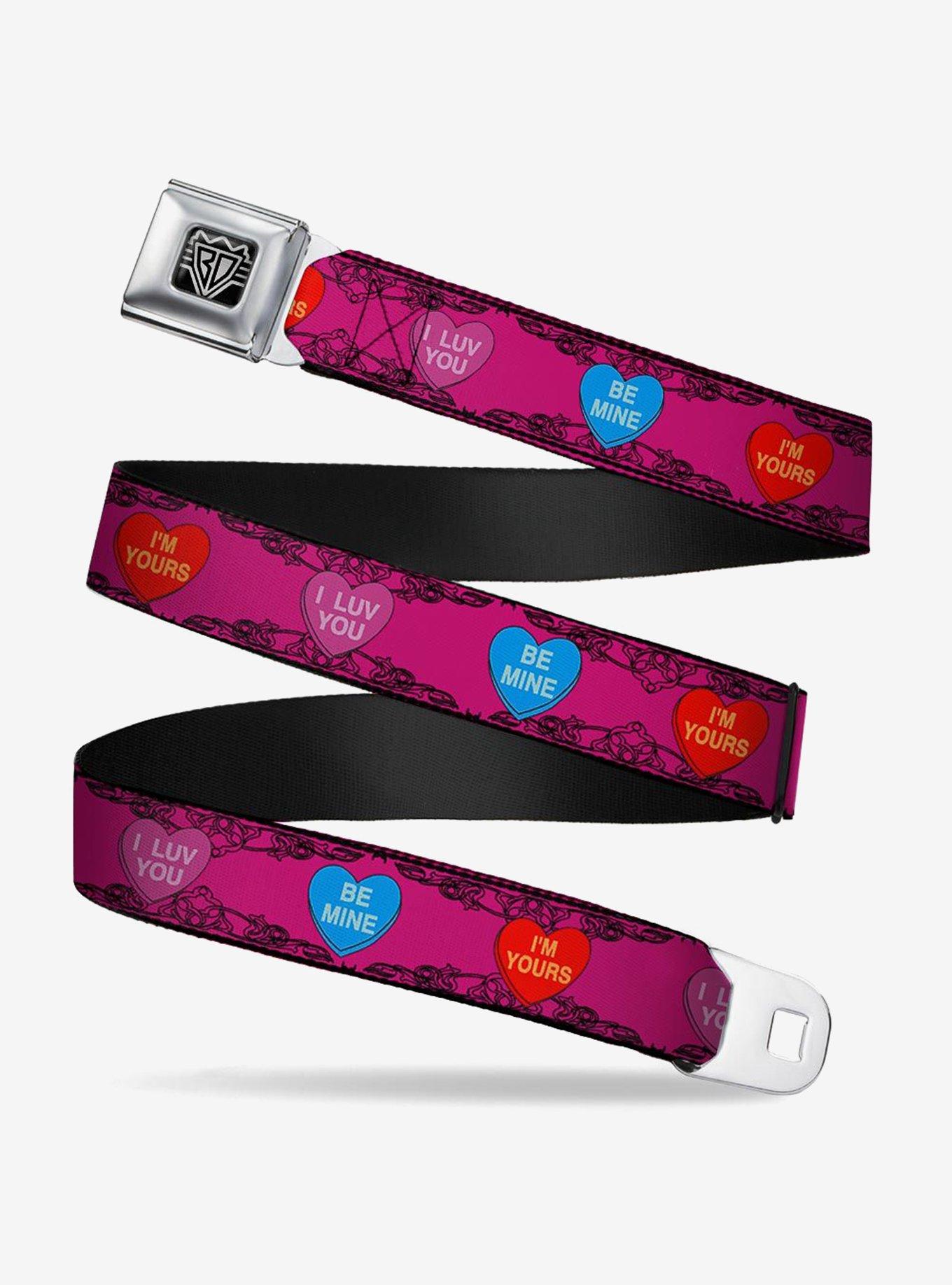 Candy Hearts Youth Seatbelt Buckle Belt