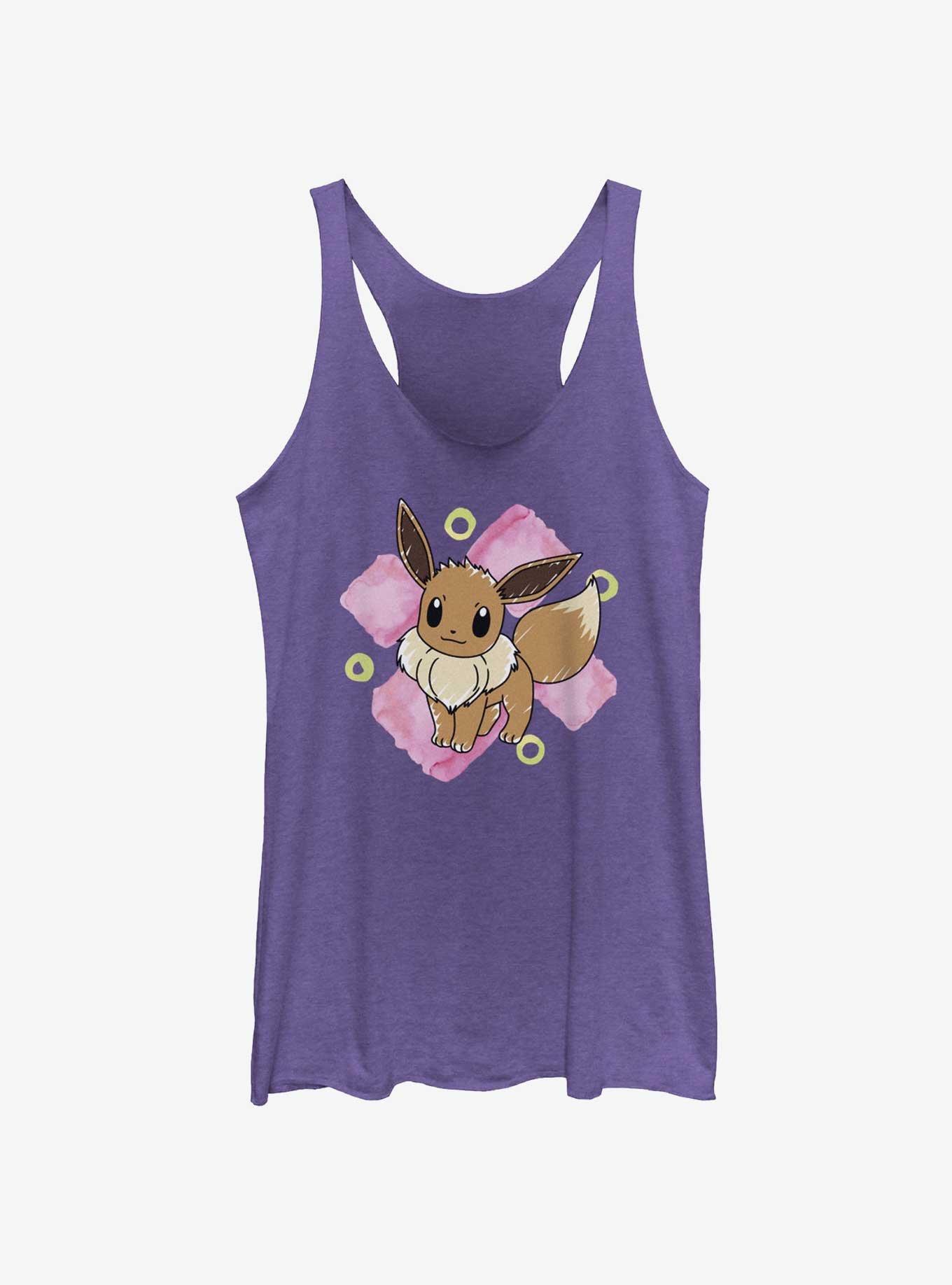 Pokemon Eevee Brush Strokes Girls Tank, PUR HTR, hi-res