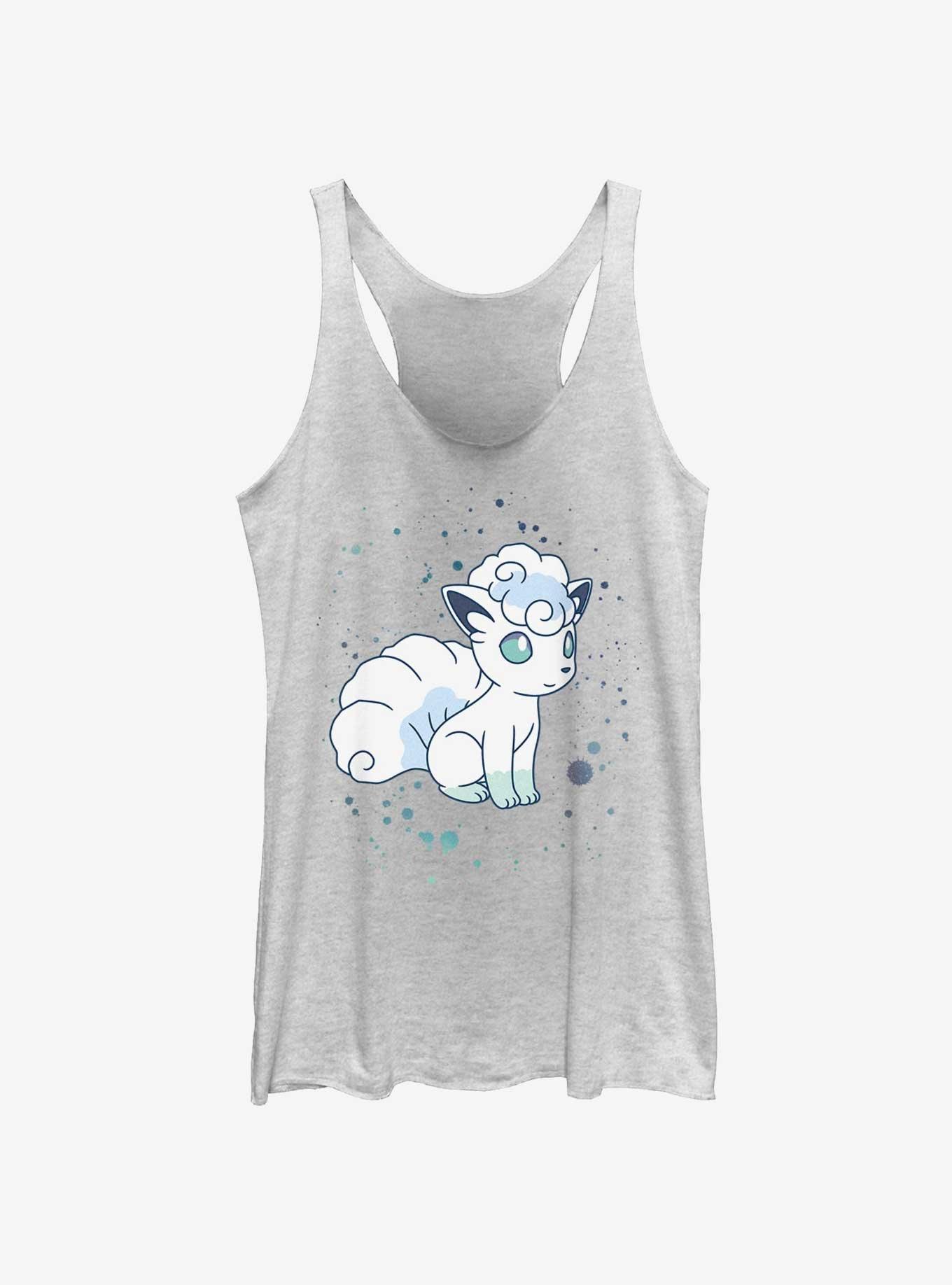 Pokemon Watercolor Vulpix Girls Tank, WHITE HTR, hi-res