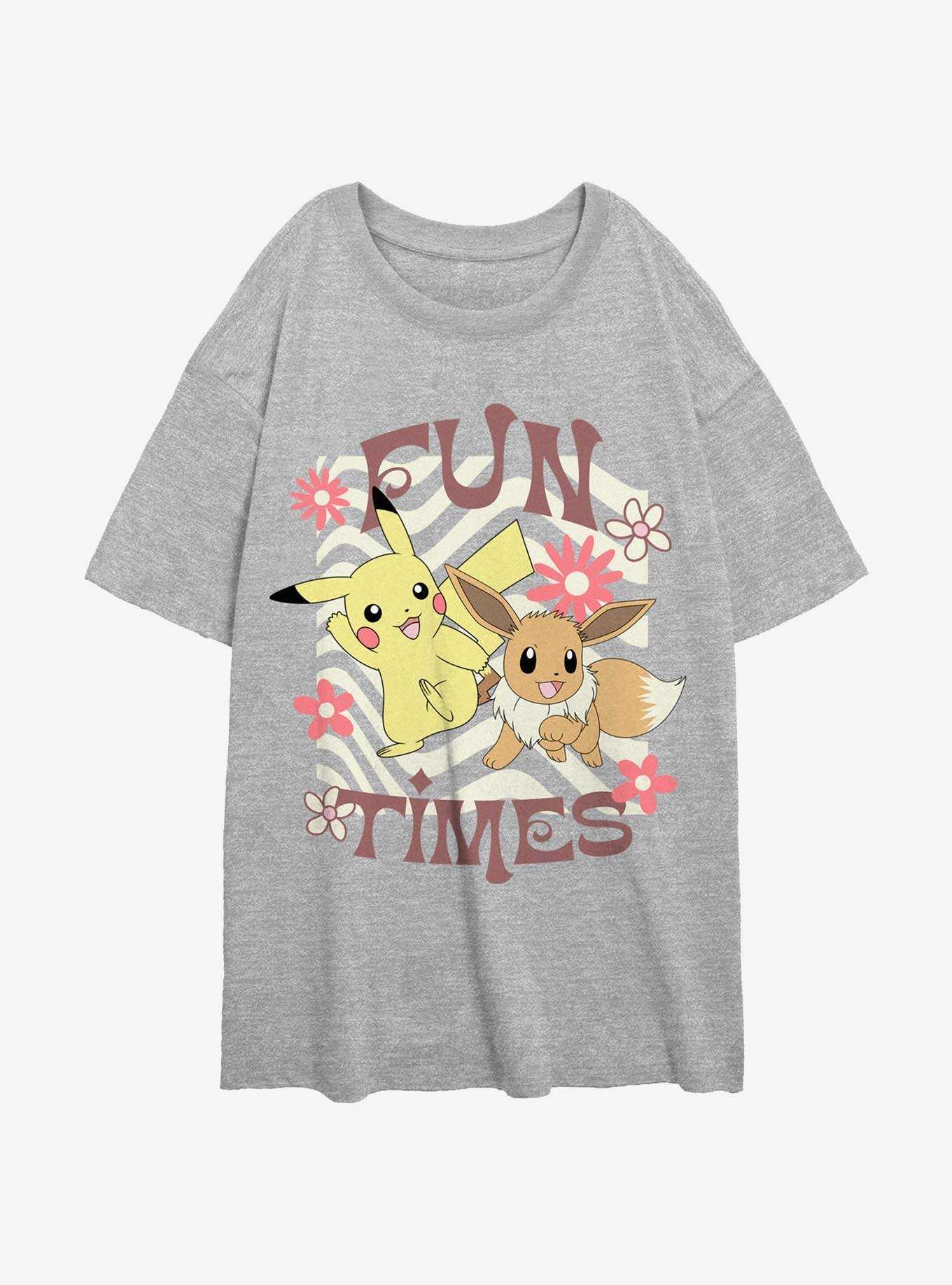 Pokemon Fun Times Pikachu & Eevee Girls Oversized T-Shirt, , hi-res