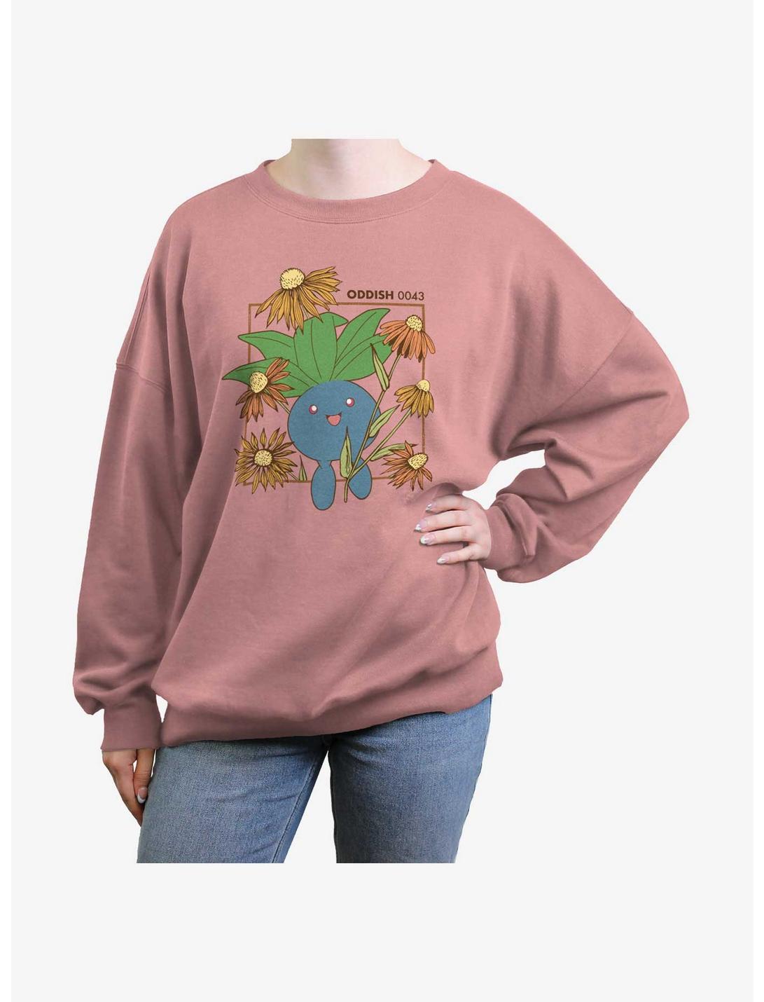 Pokemon Oddish Field Girls Oversized Sweatshirt, DESERTPNK, hi-res