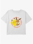 Pokemon Poke Pals Pikachu & Eevee Youth Girls Boxy Crop T-Shirt, WHITE, hi-res