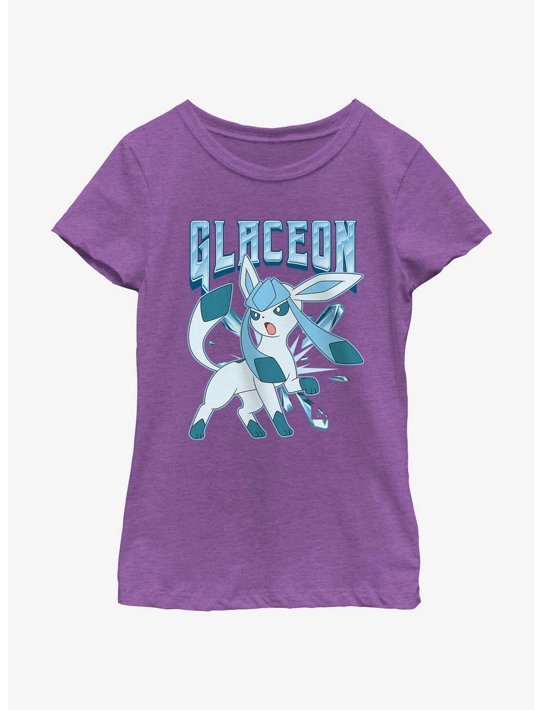 Pokemon Glaceon Ice Beam Youth Girls T-Shirt, PURPLE BERRY, hi-res