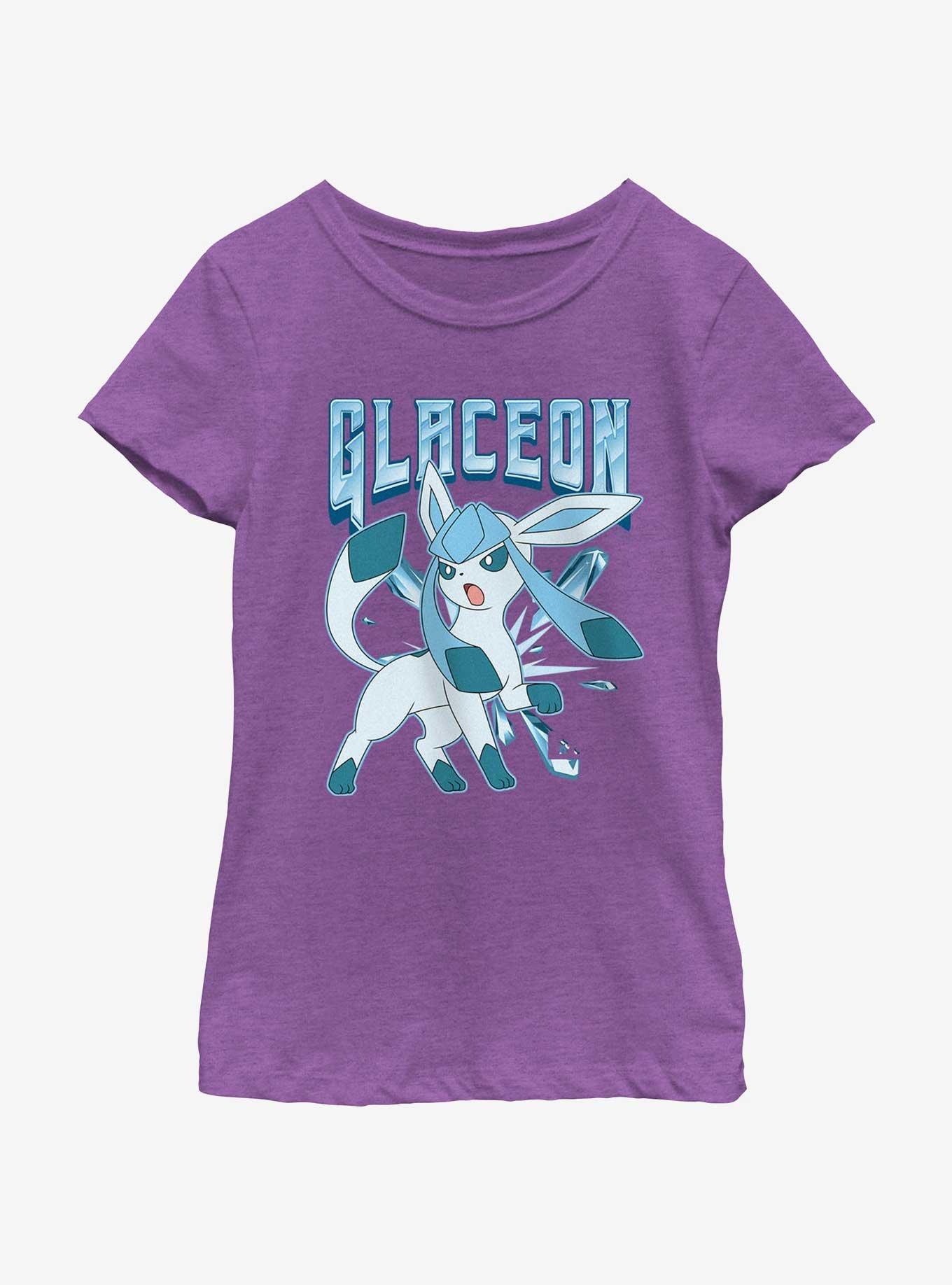 Pokemon Glaceon Ice Beam Youth Girls T-Shirt, PURPLE BERRY, hi-res