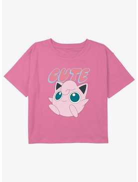Pokemon Cute Jigglypuff Youth Girls Boxy Crop T-Shirt, , hi-res