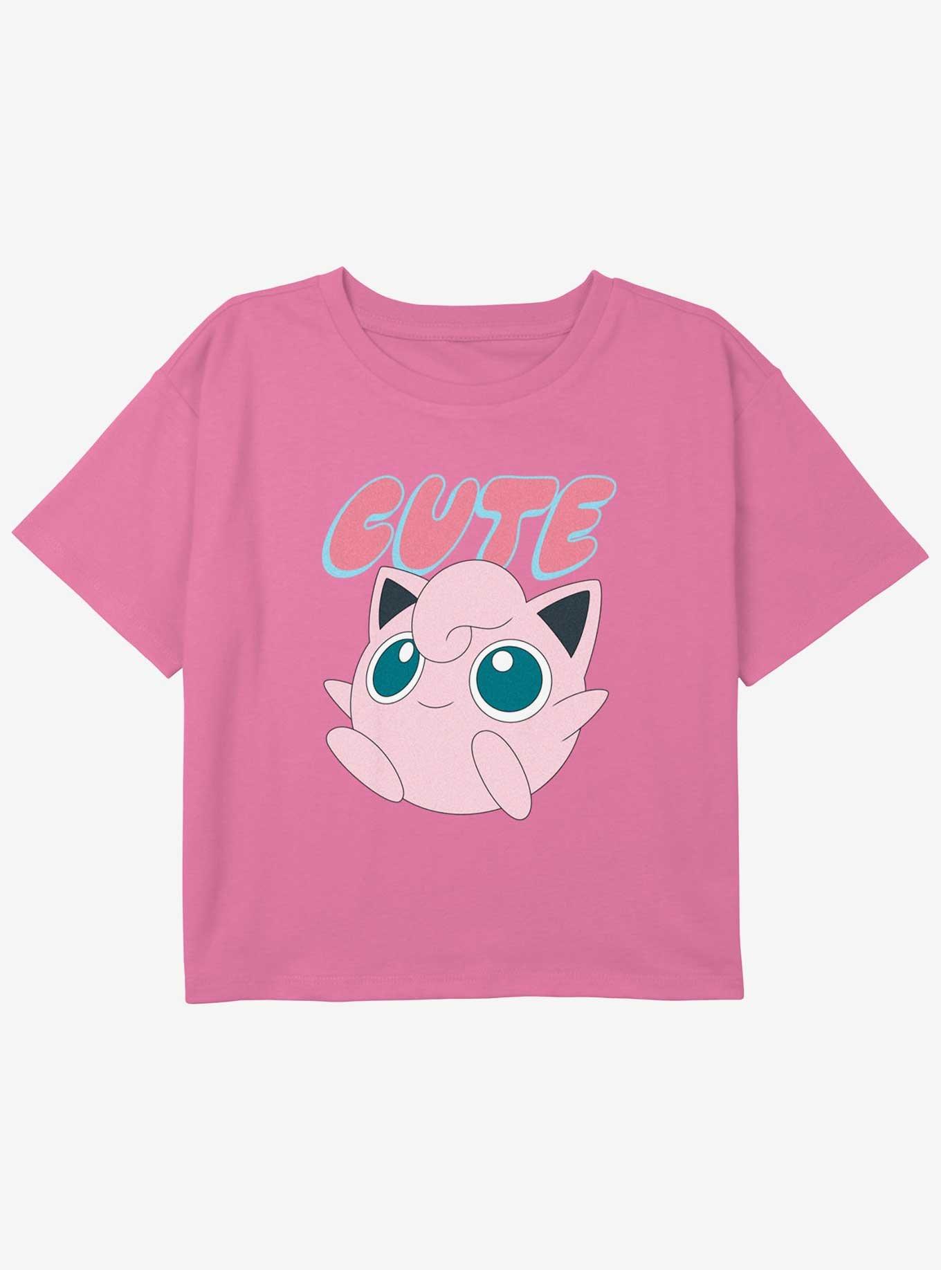 Pokemon Cute Jigglypuff Youth Girls Boxy Crop T-Shirt, , hi-res