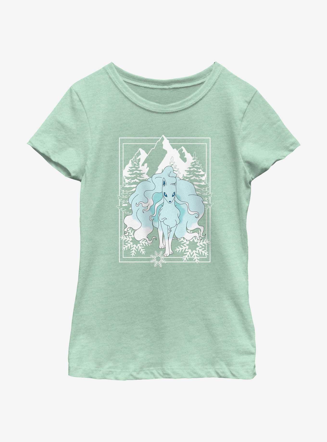 Pokemon Ninetales Winter Scene Youth Girls T-Shirt