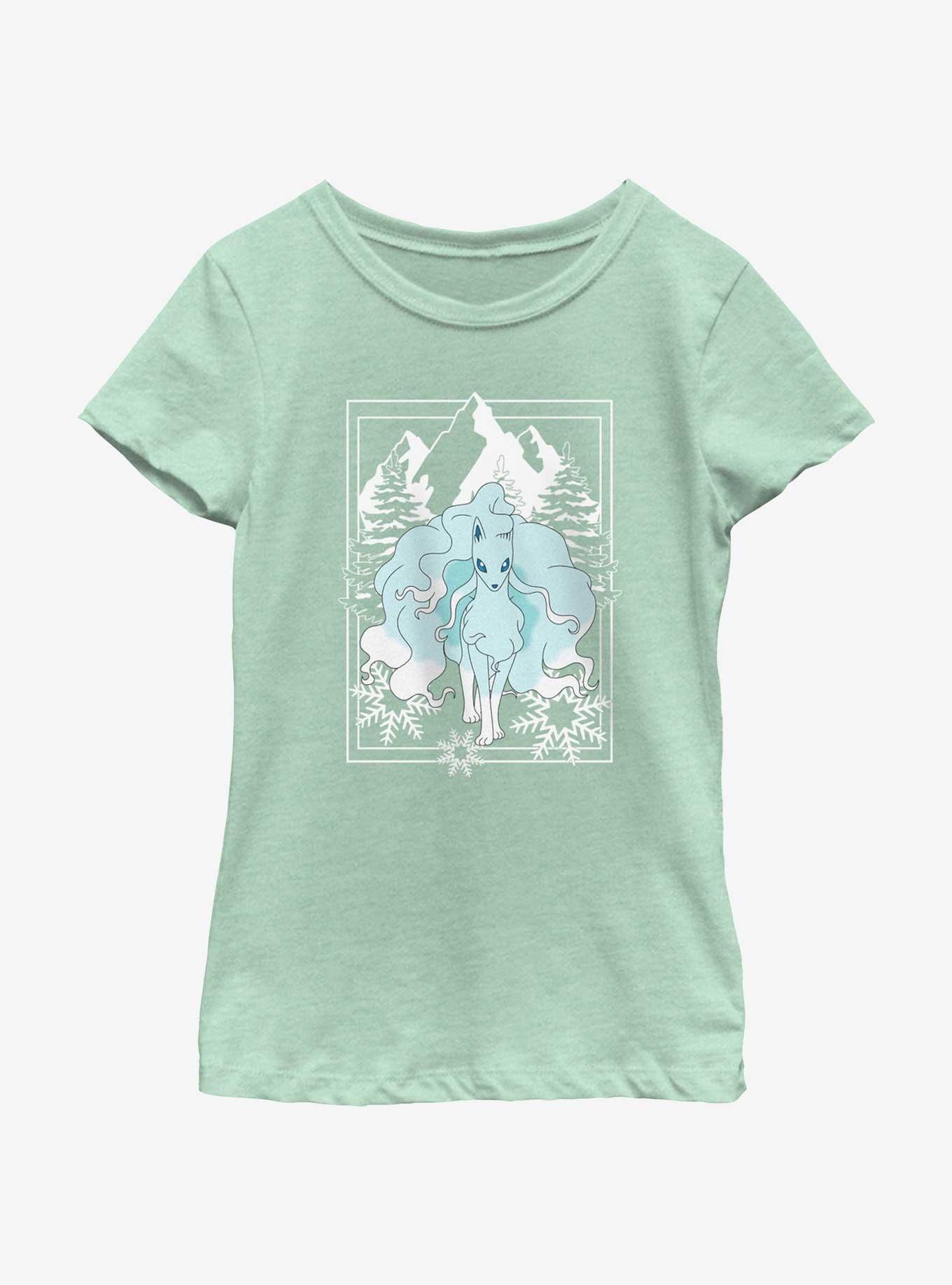 Pokemon Ninetales Winter Scene Youth Girls T-Shirt, , hi-res