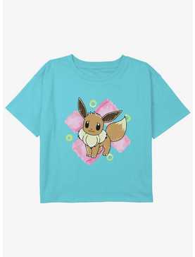 Pokemon Eevee Brush Strokes Youth Girls Boxy Crop T-Shirt, , hi-res