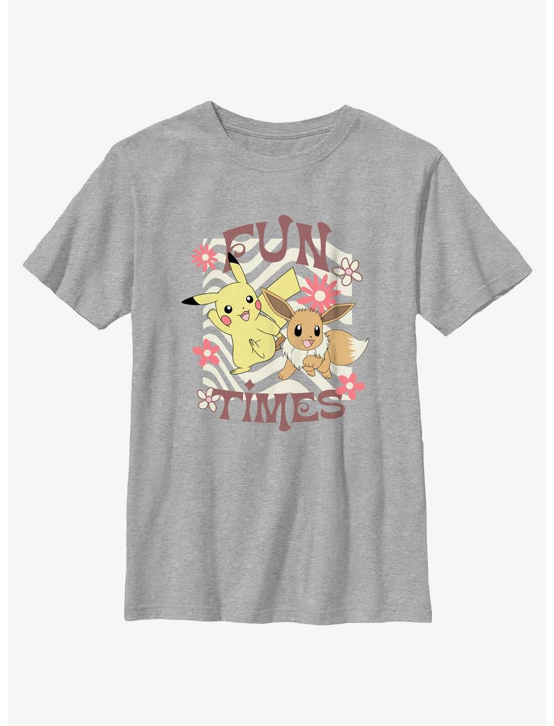Pokemon Fun Times Pikachu & Eevee Youth T-Shirt, ATH HTR, hi-res