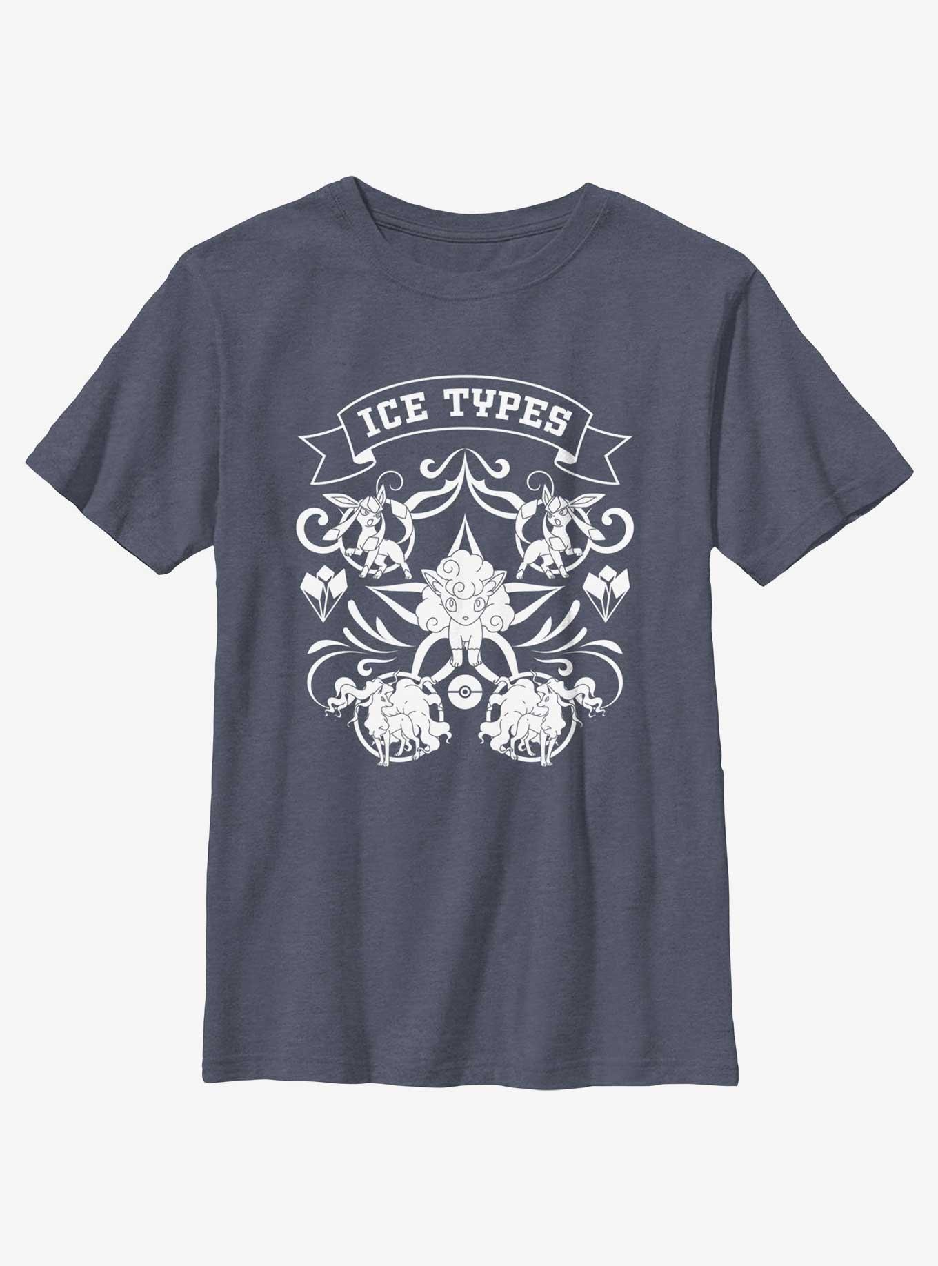 Pokemon Ice Type Winter Youth T-Shirt, NAVY HTR, hi-res