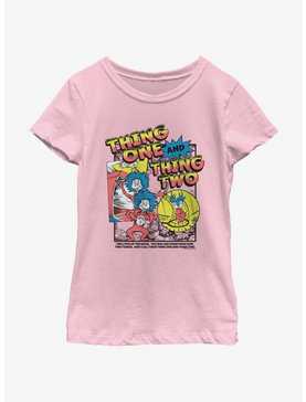 Dr. Seuss's Cat In The Hat Thing One And Thing Two Comic Art Youth Girls T-Shirt, , hi-res