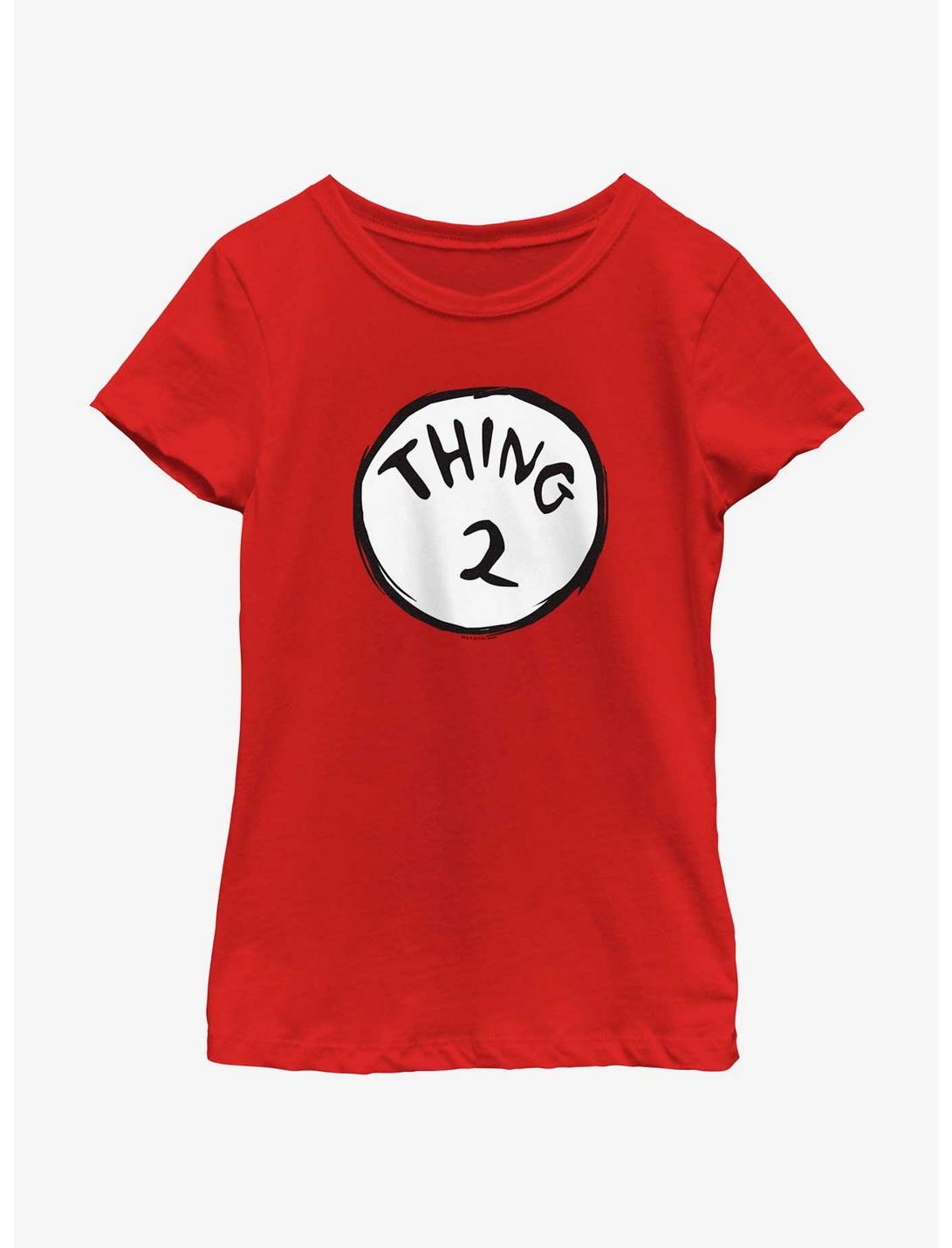 Dr. Seuss's Cat In The Hat Thing 2 Youth Girls T-Shirt, RED, hi-res