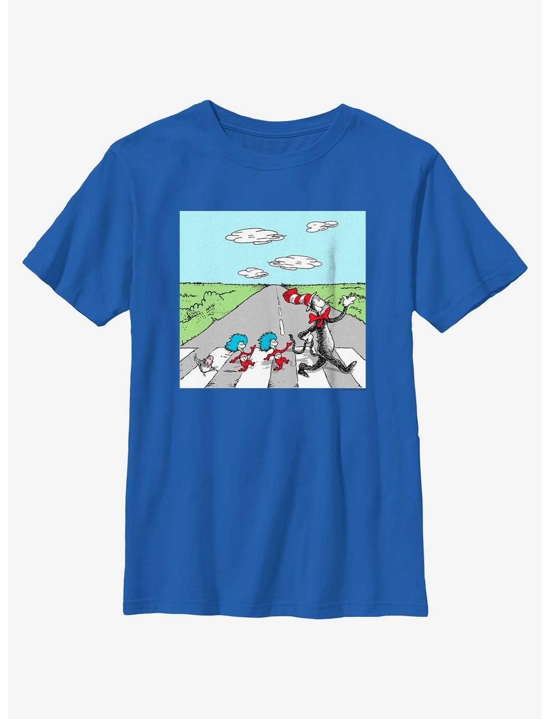 Dr. Seuss's Cat In The Hat Crossing Youth T-Shirt, ROYAL, hi-res