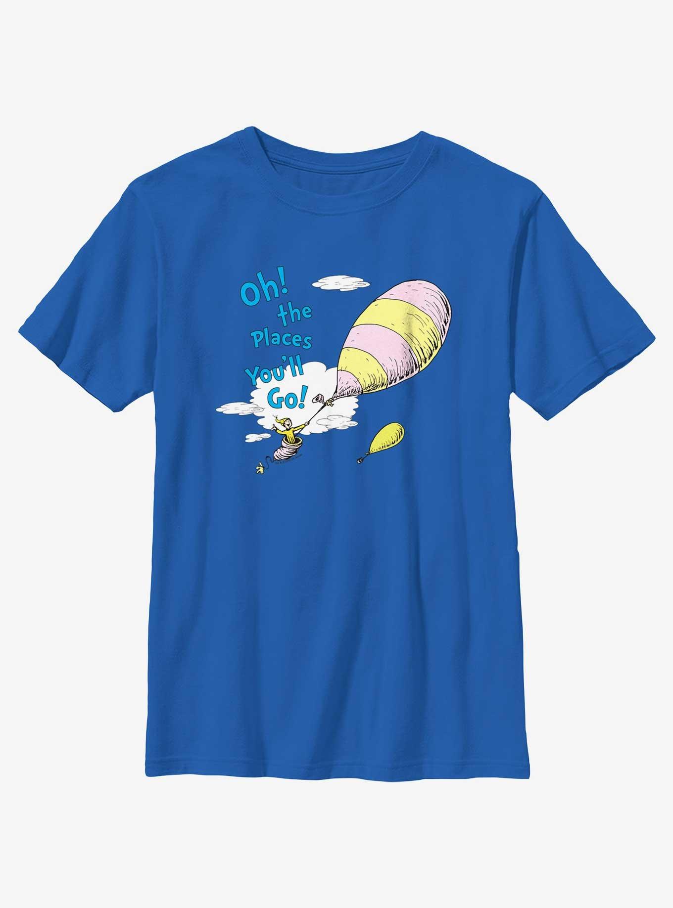 Dr. Seuss's Oh! The Places You'll Go Oh The Places You'll Go Youth T-Shirt, ROYAL, hi-res