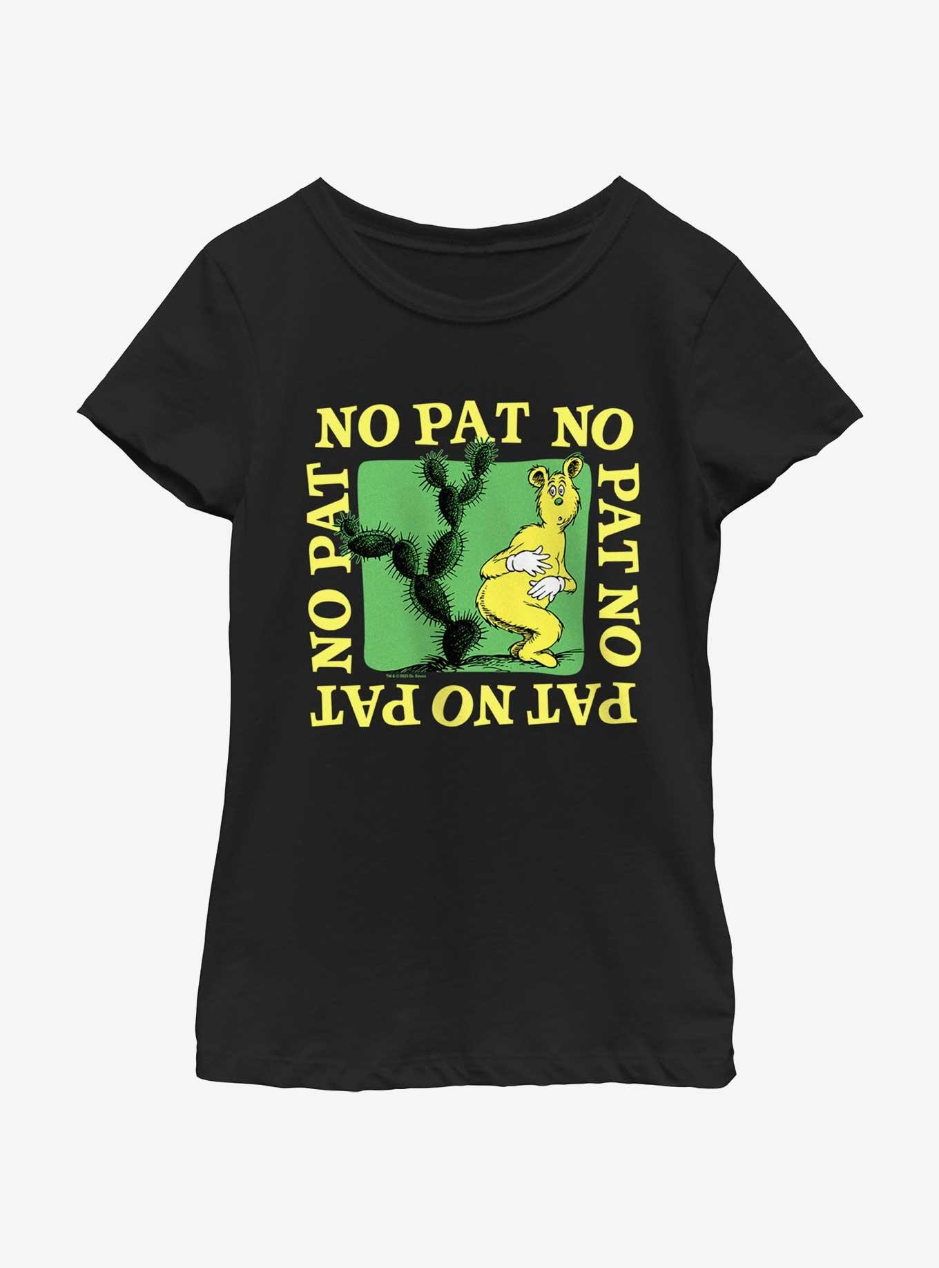 Dr. Seuss's Hop On Pop No Pat Squared Youth Girls T-Shirt, BLACK, hi-res