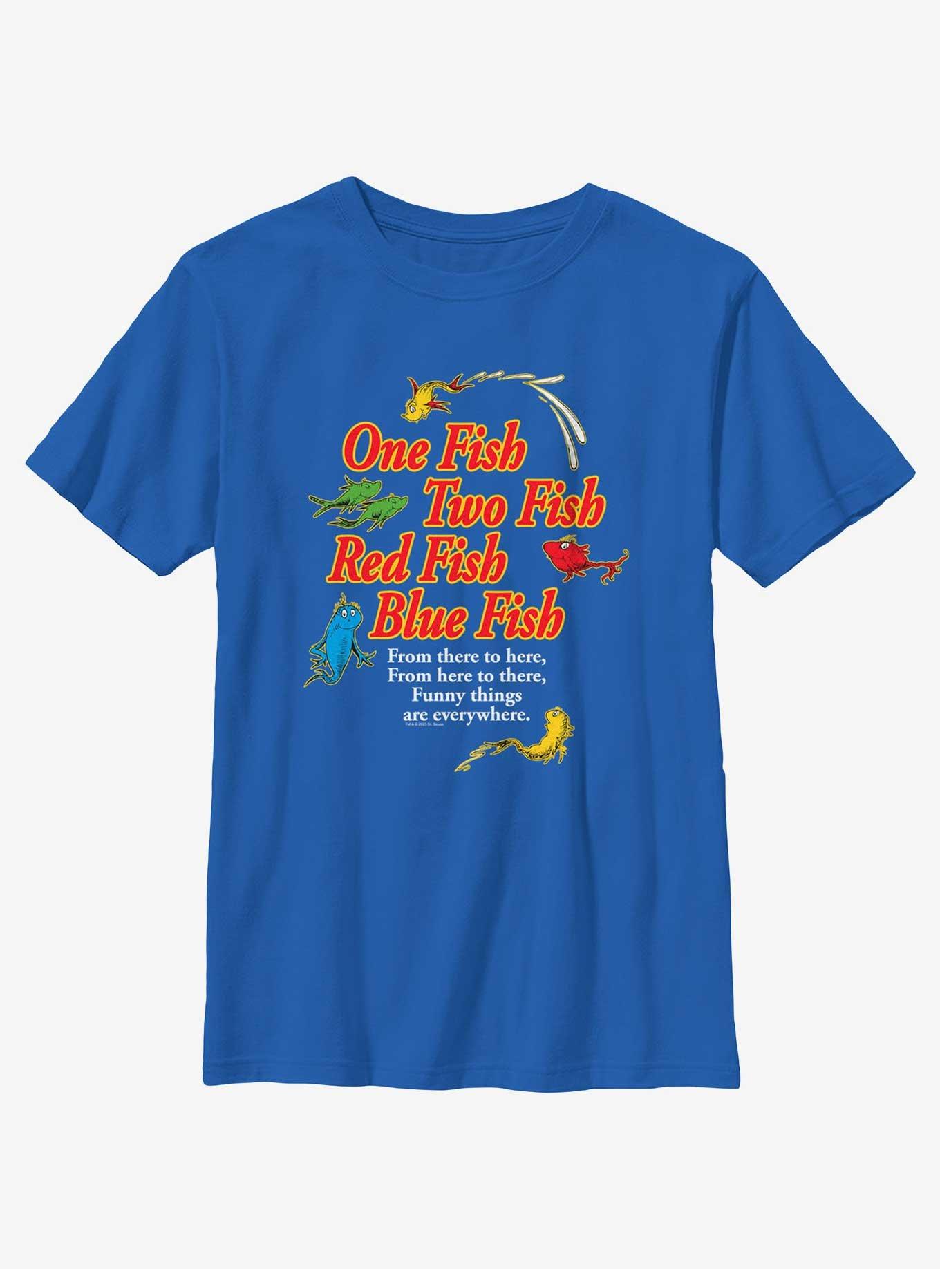 Dr. Seuss's One Fish, Two Red Blue Fish Funny Things Are Everywhere Youth T-Shirt