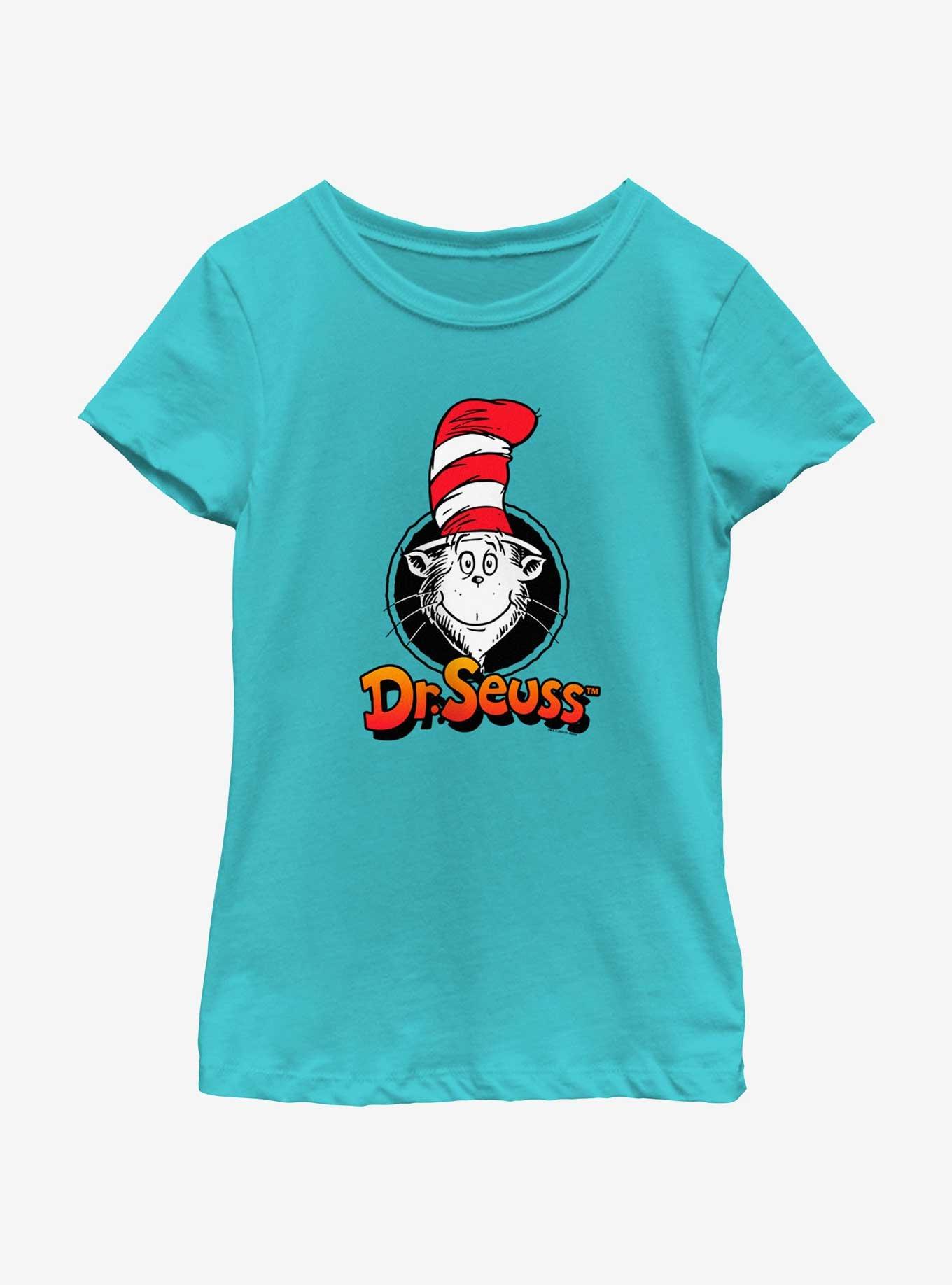 Dr. Seuss's Cat The Hat Circle Portrait Youth Girls T-Shirt