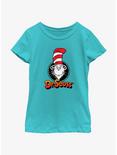 Dr. Seuss's Cat In The Hat Circle Portrait Youth Girls T-Shirt, TAHI BLUE, hi-res