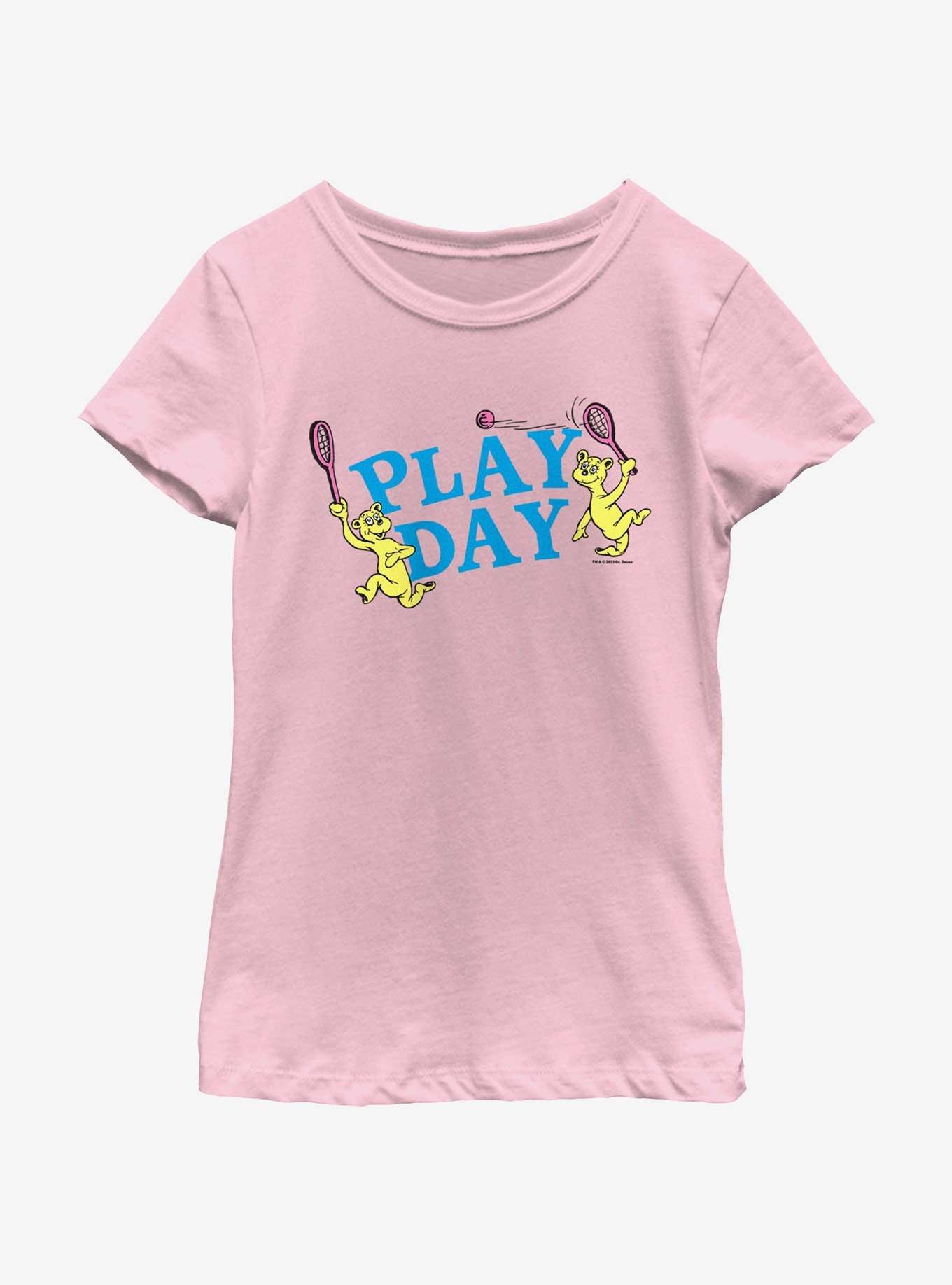 Dr. Seuss's Hop On Pop Play Day Youth Girls T-Shirt, PINK, hi-res