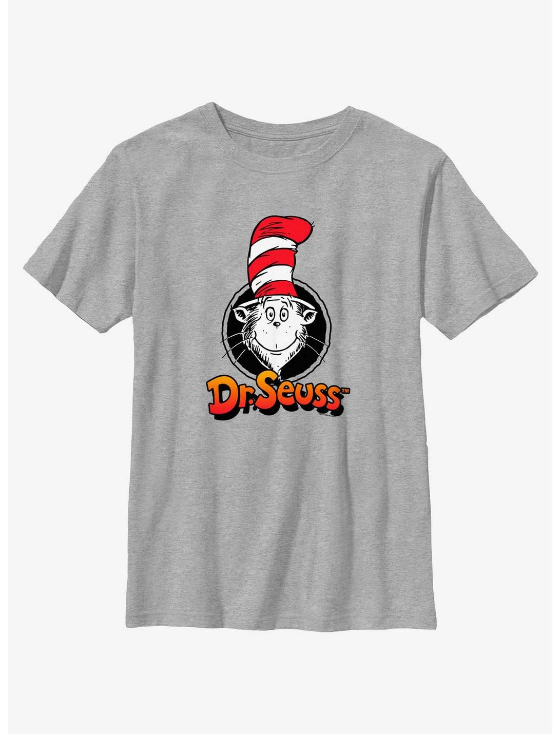 Dr. Seuss's Cat In The Hat Circle Portrait Youth T-Shirt, ATH HTR, hi-res