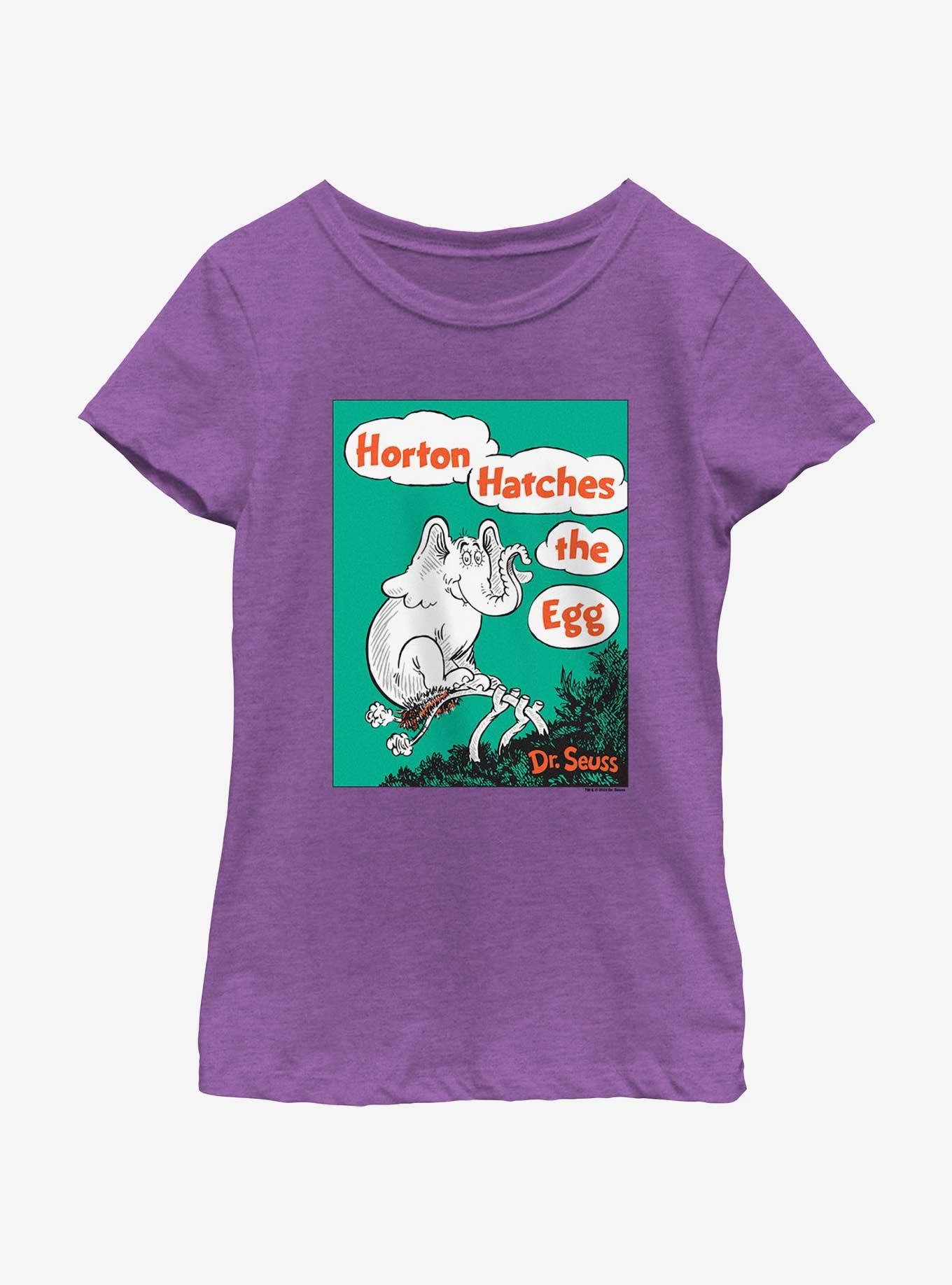 Dr. Seuss's Horton Hatches The Egg Cover Youth Girls T-Shirt, PURPLE BERRY, hi-res