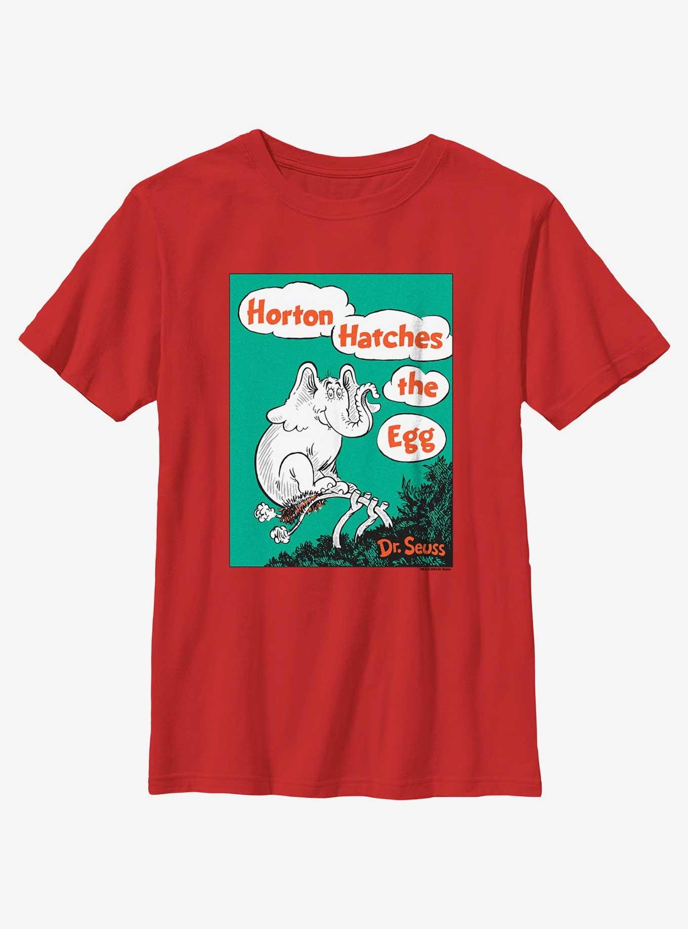 Dr. Seuss's Horton Hatches The Egg Cover Youth T-Shirt, RED, hi-res