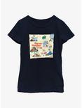 Dr. Seuss's Horton Hatches The Egg Map Youth Girls T-Shirt, NAVY, hi-res
