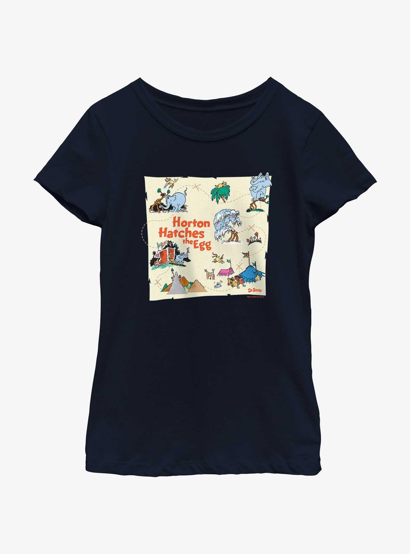 Dr. Seuss's Horton Hatches The Egg Map Youth Girls T-Shirt, , hi-res