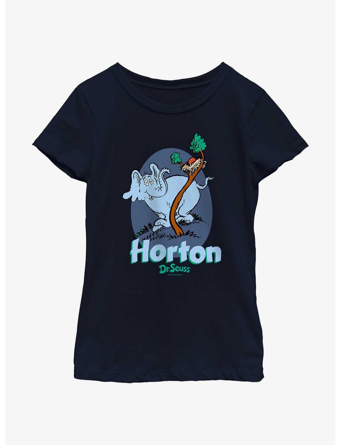 Dr. Seuss's Horton Hatches The Egg Egg Youth Girls T-Shirt, NAVY, hi-res