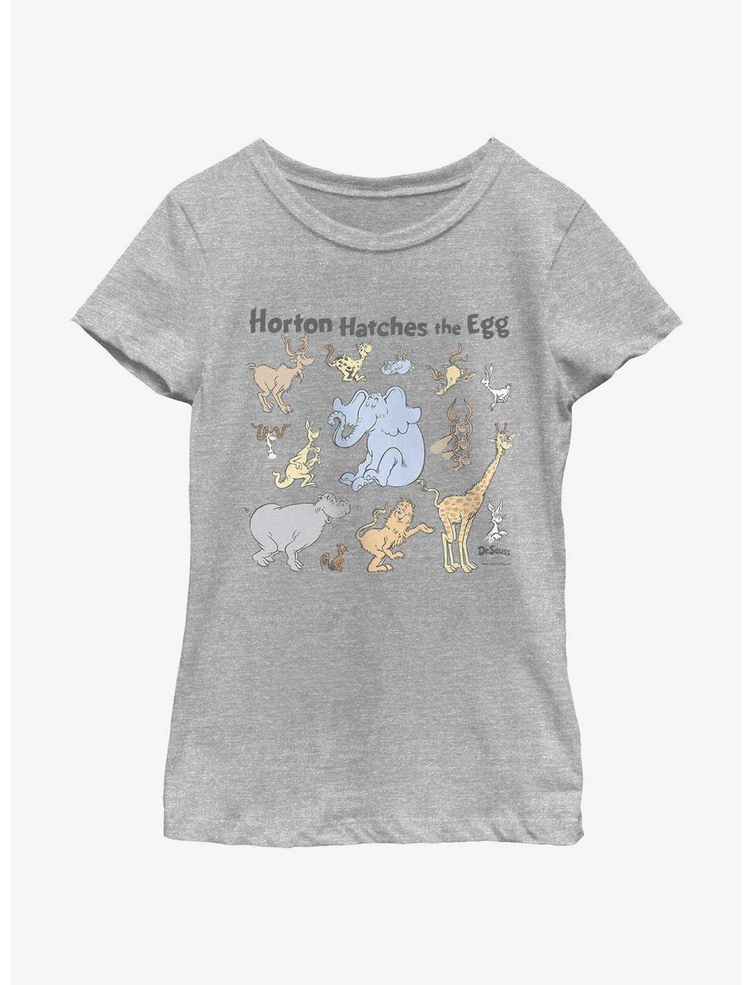 Dr. Seuss's Horton Hatches The Egg Characters Youth Girls T-Shirt, ATH HTR, hi-res
