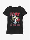 Dr. Seuss's Cat In The Hat Splash Art Youth Girls T-Shirt, BLACK, hi-res