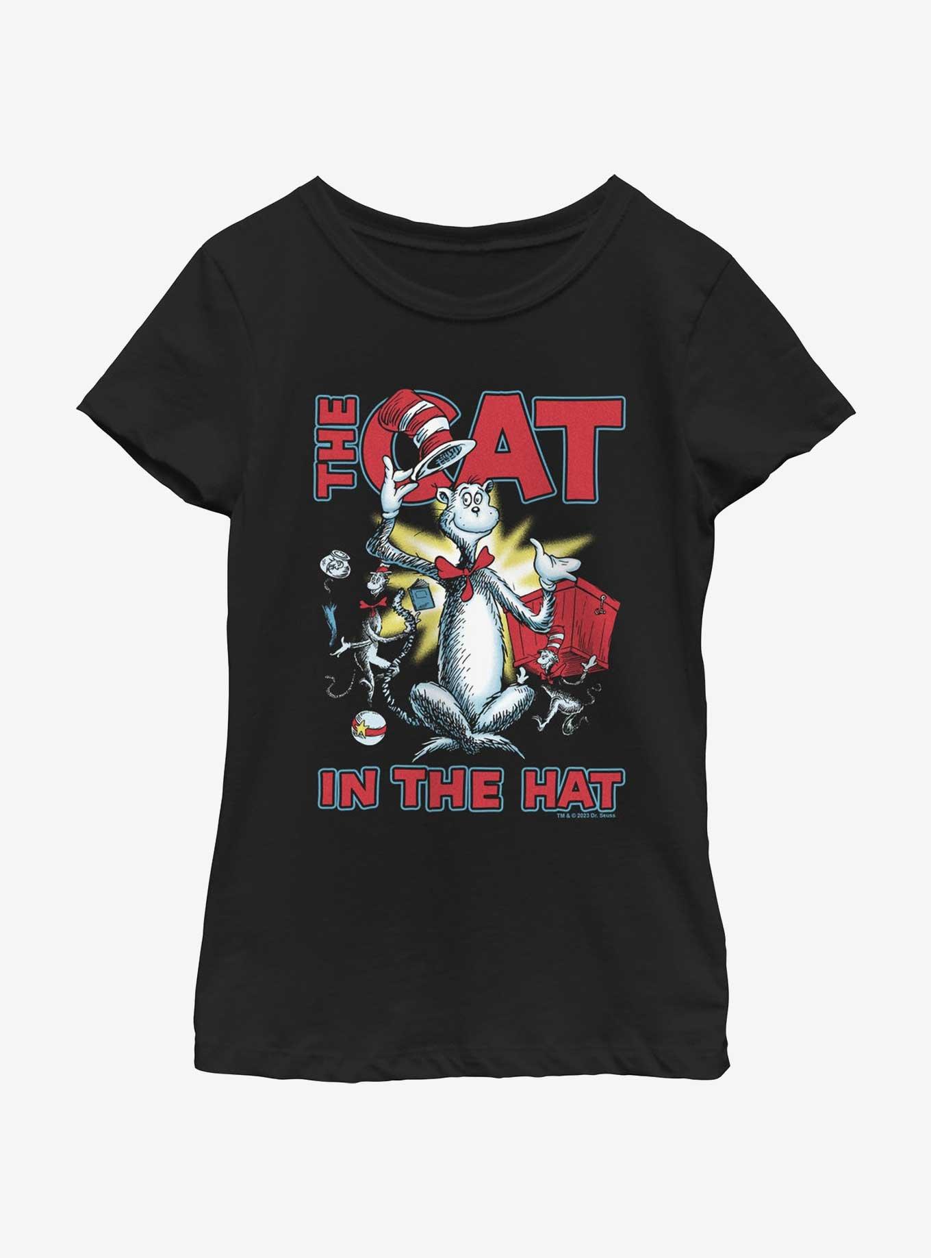 Dr. Seuss's Cat In The Hat Splash Art Youth Girls T-Shirt, , hi-res