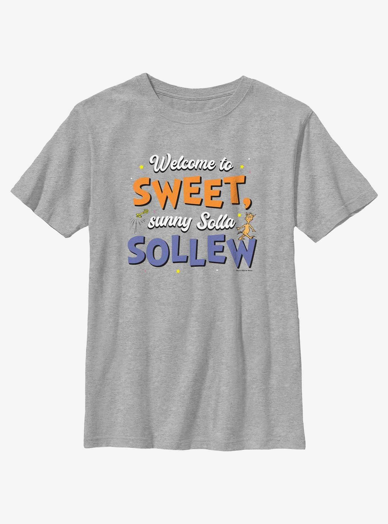 Dr. Seuss's I Had Trouble Getting Into Solla Sollew Welcome To Sweet Sunny Solla Sollew Youth T-Shirt, ATH HTR, hi-res