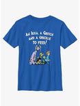 Dr. Seuss's The Bippolo Seed & Other Lost Stories Ikka Gritch Grickle To Feed Youth T-Shirt, ROYAL, hi-res