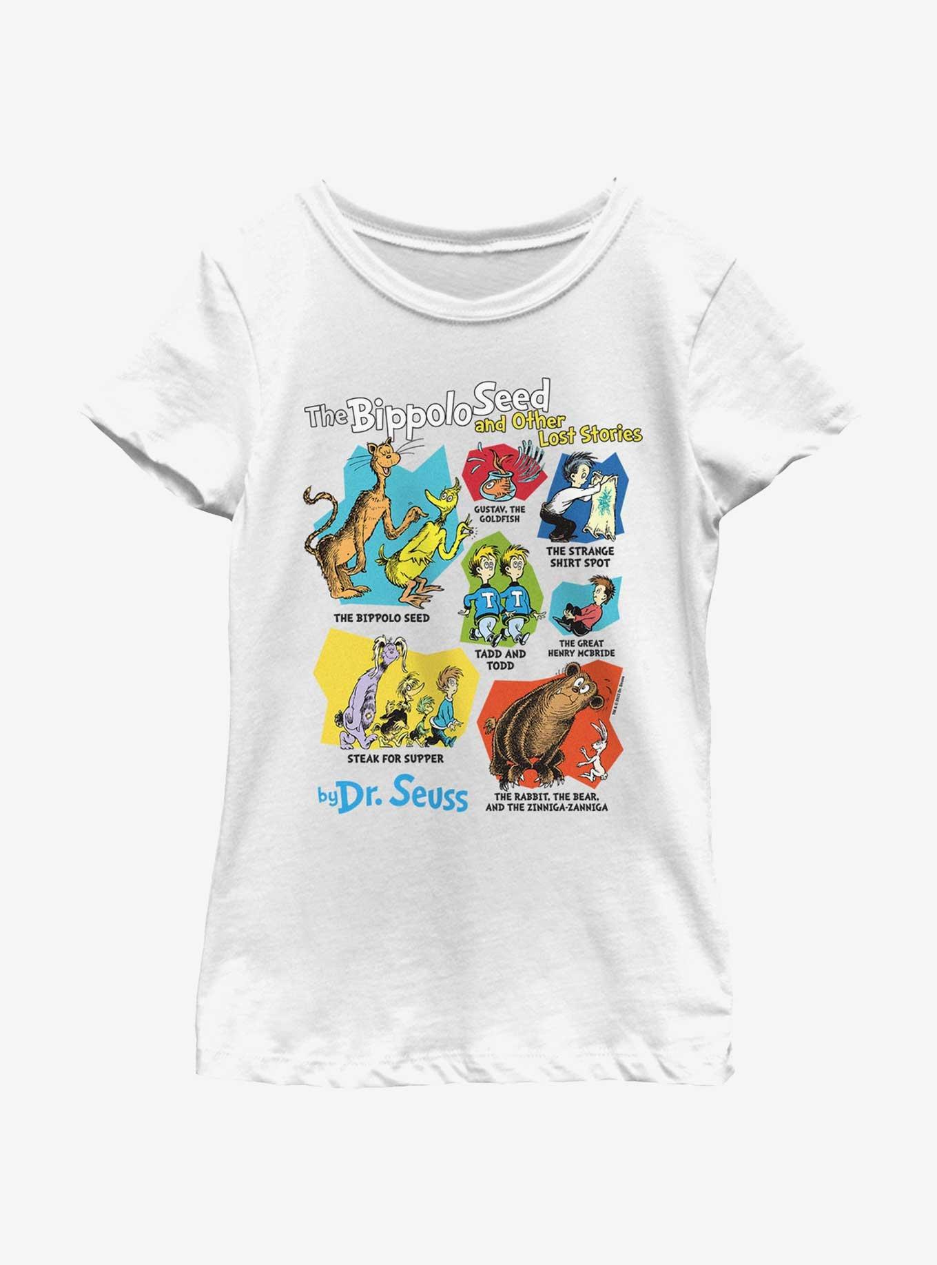 Dr. Seuss's The Bippolo Seed & Other Lost Stories Adventures Youth Girls T-Shirt, , hi-res