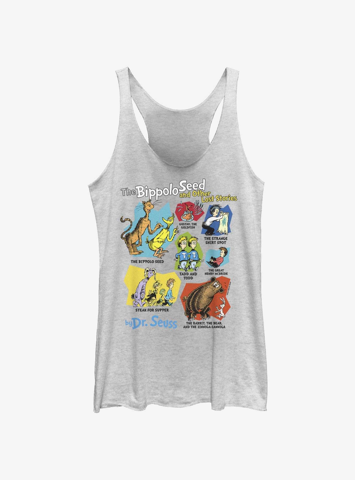Dr. Seuss's The Bippolo Seed & Other Lost Stories Adventures Womens Tank Top, WHITE HTR, hi-res