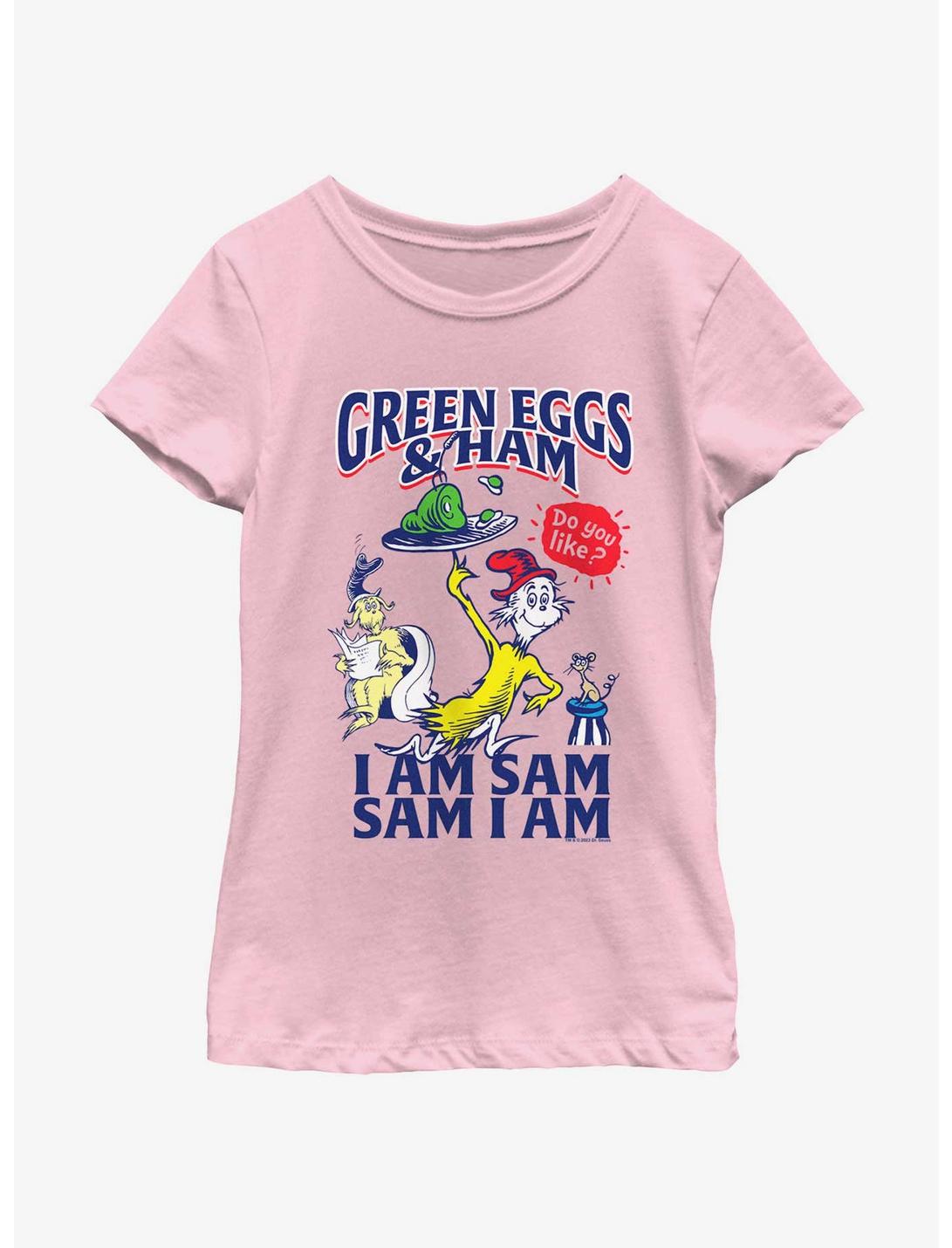 Dr. Seuss's Green Eggs & Ham Sam I Am Youth Girls T-Shirt, PINK, hi-res