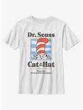 Dr. Seuss's Cat In The Hat Striped Portrait Youth T-Shirt, WHITE, hi-res