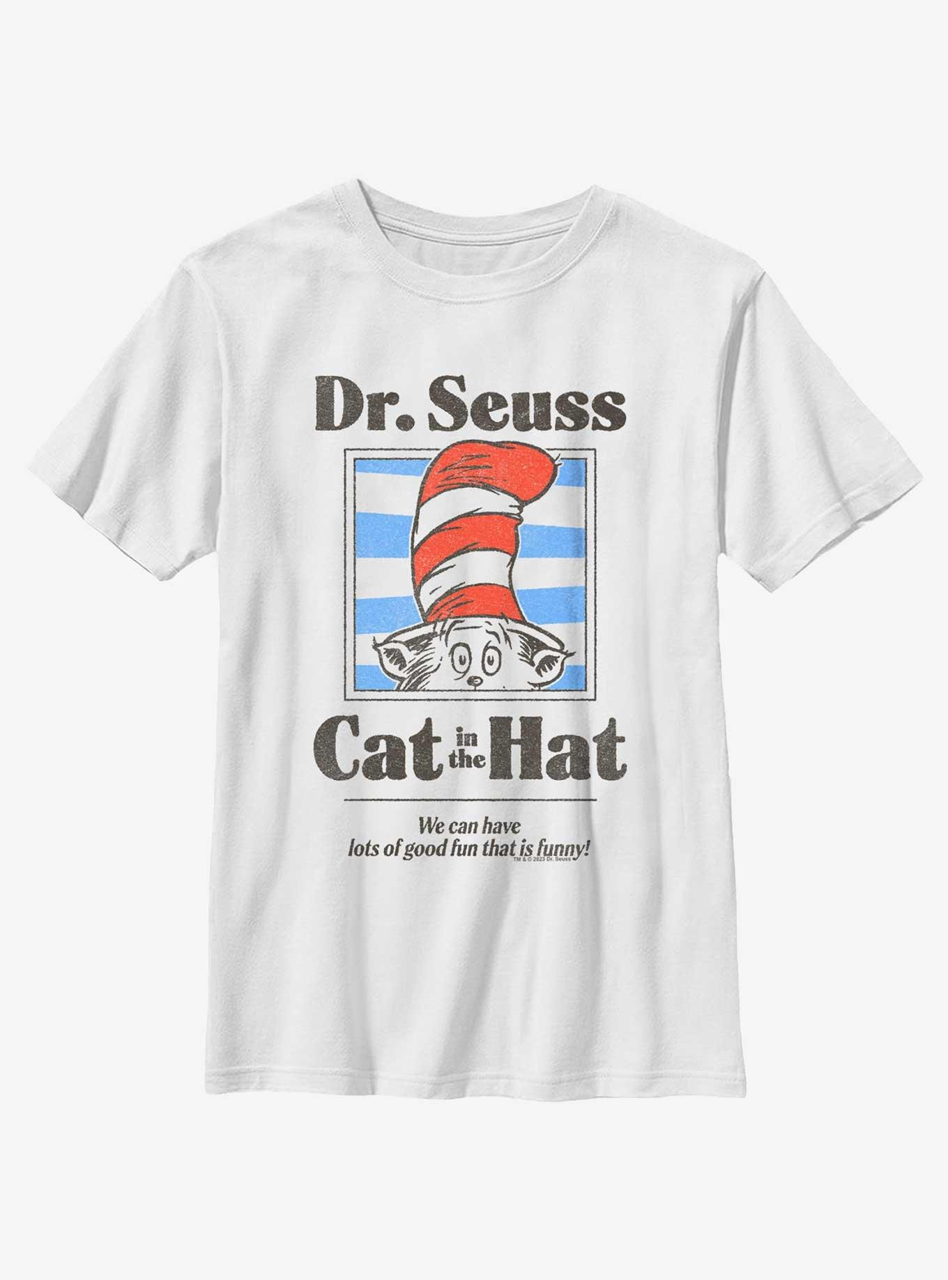 Dr. Seuss's Cat In The Hat Striped Portrait Youth T-Shirt, , hi-res